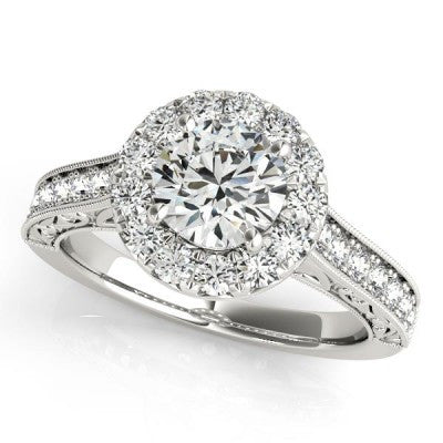 Engagement Ring, 0.58 Ctw. Diamond Side Stones